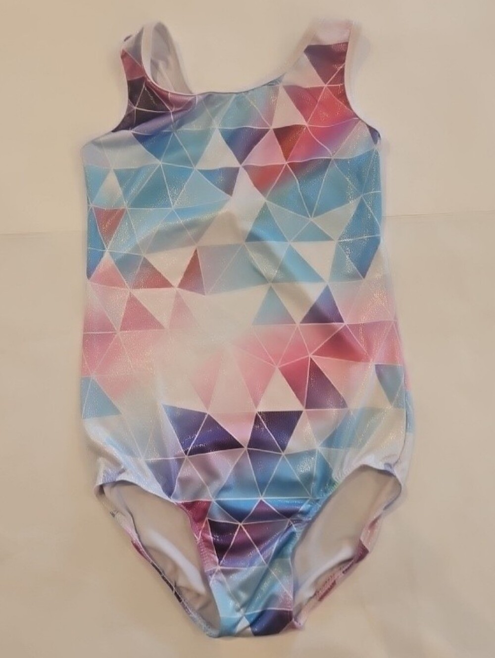 Girls Geometric Pastel Gymnastics Leotard Size 14A
